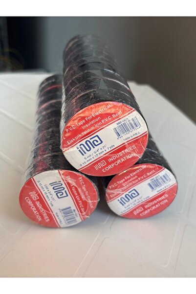 img Elektrikçi Bandı Izole Bant Siyah 10 Adet 18 Mm 5mil x 3/4 x21