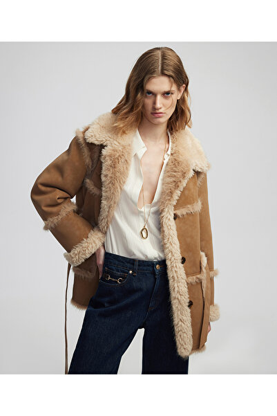 İpekyol Suni kürklü kuşaklı mont