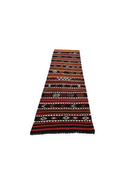 Kilim Antik El Dokuma Karapınar Yörük Yolluk Yün Kilim 0550 - Yeni - Çok Renkli