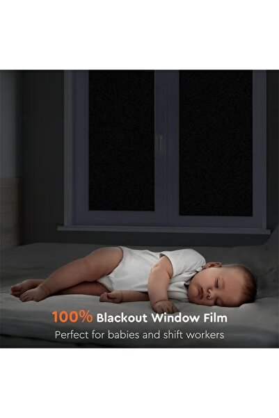 Generic 5 Rolls 30*100cm Blackout Window Film Privacy Window Film Light Blocking Tint Static Cling Anti UV