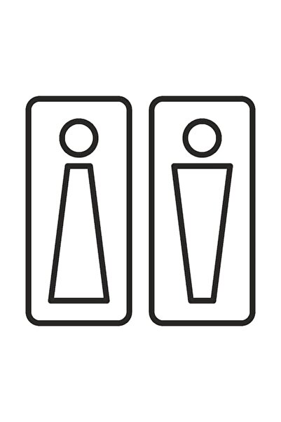 stickerino Toilet indicator sticker, modern, women and men, PVC adhesive, Bla...