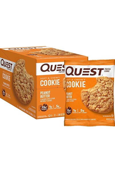 Quest كوكيز بروتين بنكهة زبدة الفول السوداني، ٥٨ غرام، عبوة من ١٢ قطعة