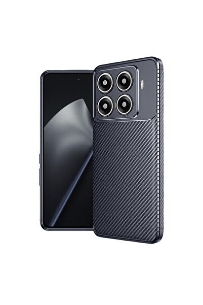 NewFace غطاء كربون بتركيز تلقائي لهاتف شاومي مي 15 تي برو - أزرق داكن