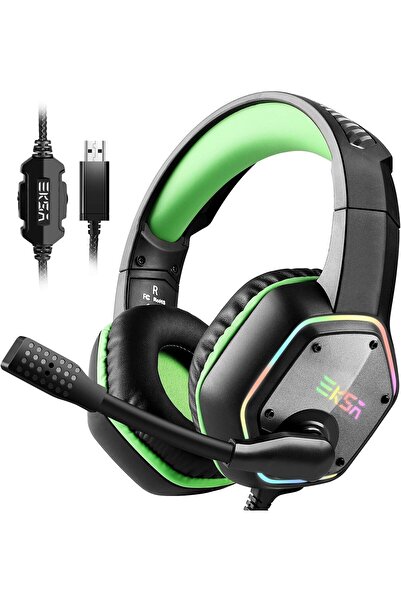 Eksa E1000 Gaming Headset — USB Wired 7.1 Surround, Noise-Cancelling Mic, RGB...