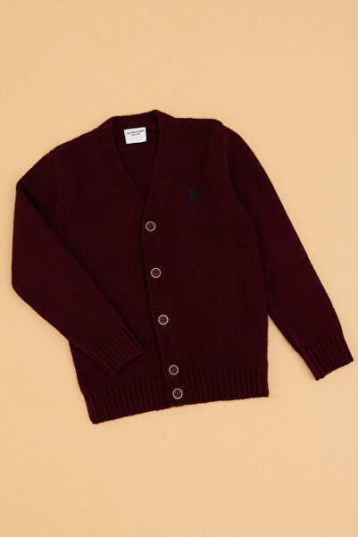 U.S. Polo Assn. Boy's Burgundy Knitwear Cardigan 50317150-Vr014