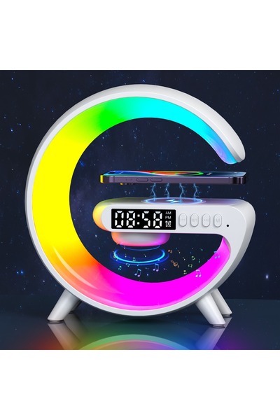 OEM Wireless Charging Station, RGB Lamp, Bluetooth Speaker, Digital Alarm Clock, Ambient Lights, USB