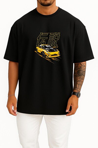 Bahriyeli Collection supradimensionat Mazda Rx7 Legend Chest cu imprimeu Unisex tricou