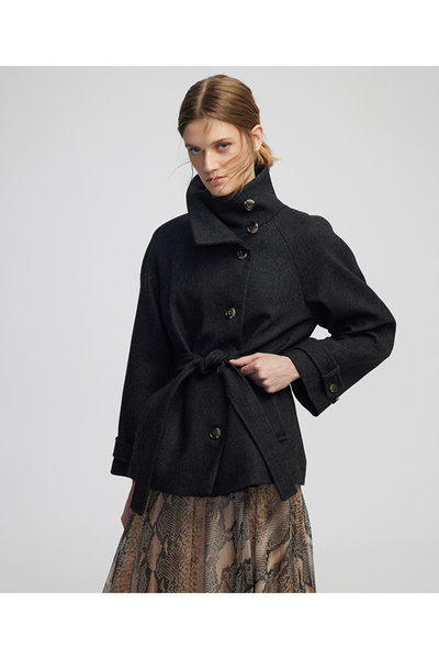 İpekyol Yün içerikli yüksek yaka kaban