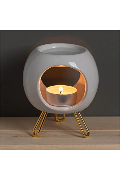 LUBIAM Suport pentru Ulei Parfumat Alb cu Picioruse Aurii +Lumanare Parfumata Wax Melts Rosii ”Love”
