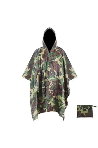OEM 3-in-1 Multifunctional Rain Poncho, Waterproof PU Polyester Jacket, Camouflage