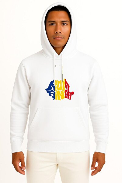 Bahriyeli Collection Hooded Romania Chest Printed Unisex Sweatshirt