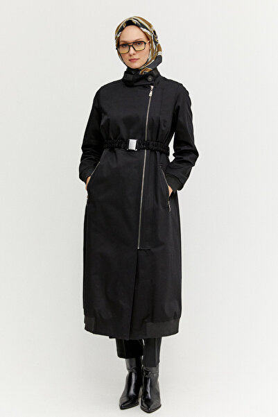 Setrms Ribanalı Kruvaze Fermuarlı Pardesü