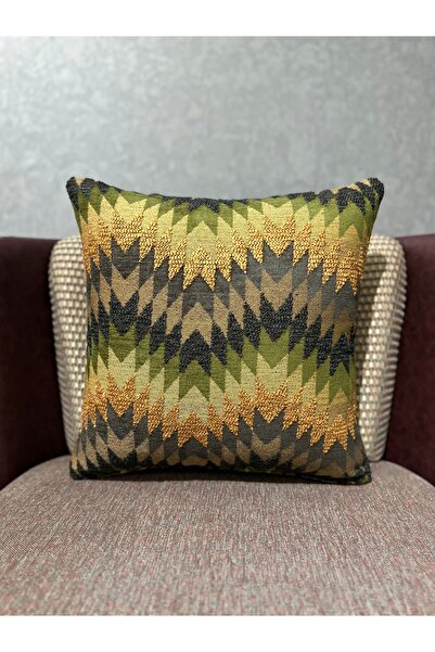 Fabricland Talia Keten Dokuma Geçişli Exclusive Kare KIRLENT KILIFI (Çift Tar...