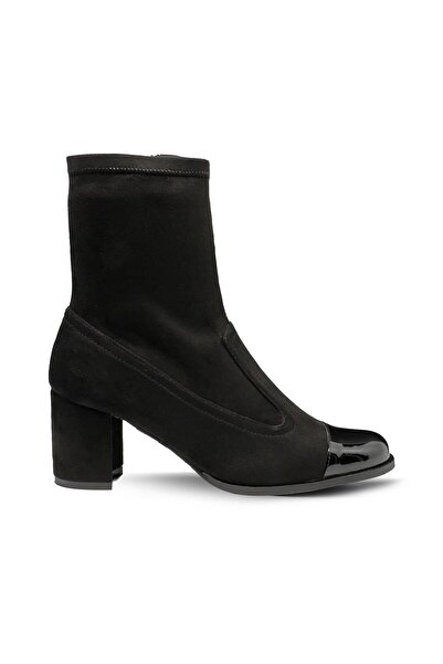 Vario Stretch Boots Z611 Black Patent Leather Black Suede C3595