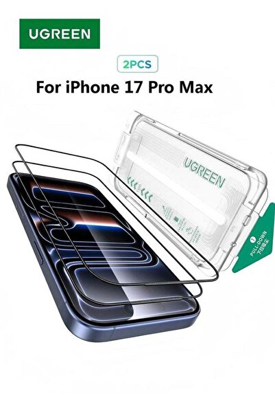 Ugreen 2-Pack Tempered Glass with Auto-Alignment Kit for iPhone 17 Pro Max