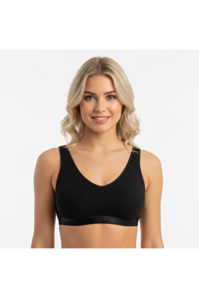 BONBON Women's Cotton V-Neck Bustier with Removable Pads Bb2115