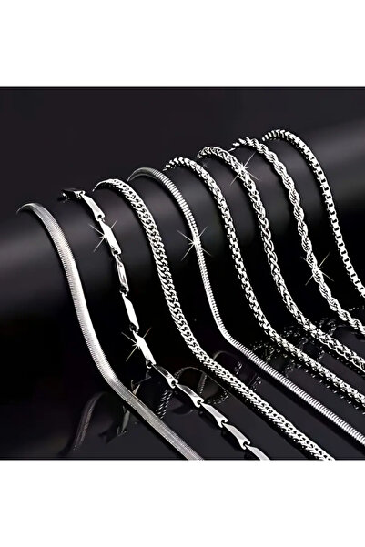 sulyra قلادة سلسلة للرجال 18 قطعة / قلادة سلسلة فولاذية بالجملة