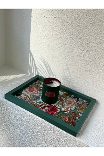 DEKORMED منظم/حامل عرض خشبي مصنوع يدويًا بنمط الورد العتيق