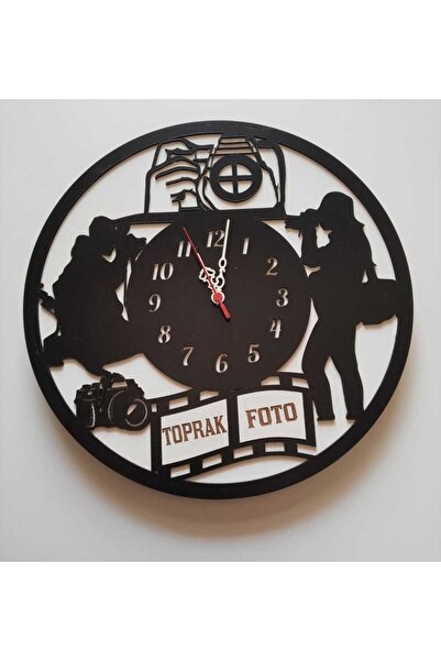 mrchediyesepeti 40 cm Mdf Wall Clock, Decorative Design, Silent Mechanism, Stylish Photographer No: Mrc09