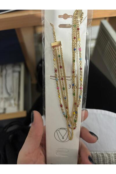 deva takı çoklu renkli çelik kolye