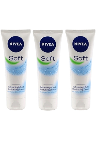 NIVEA 3 قطع كريم مرطب ناعم ومنعش من نيفيا 75 مل