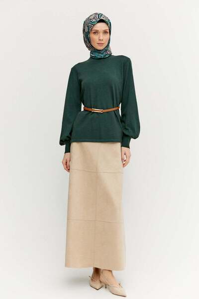 Setrms Kemerli Bisiklet Yaka Triko Bluz