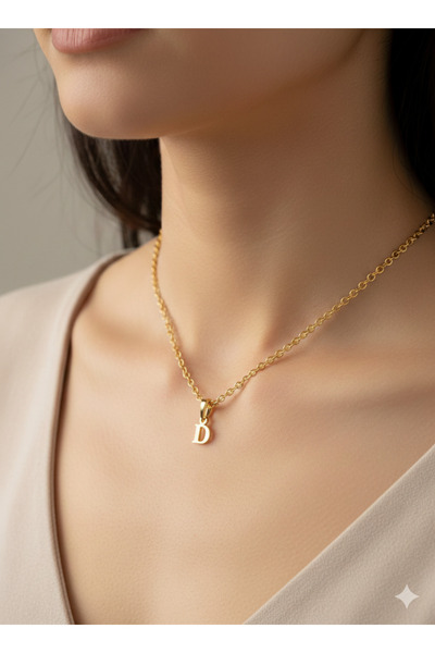 SERENİTY AKSESUAR Steel Mini Letter Necklace