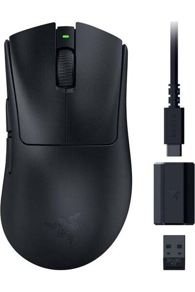 RAZER DeathAdder V3 HyperSpeed Wireless Gaming Mouse (Black) - Focus X 26K Se...