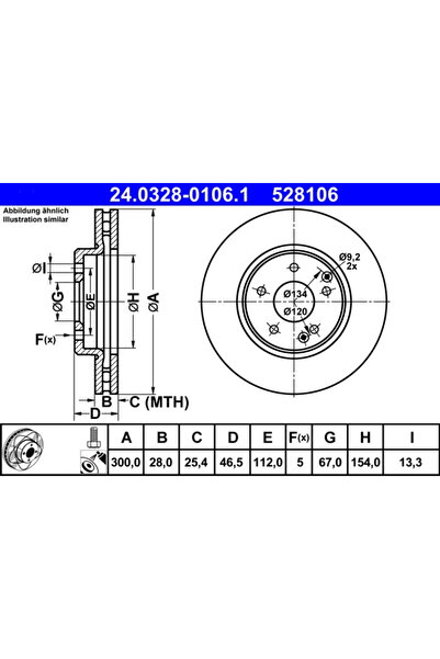 Ate Disc Frana Mercedes-Benz C-Class/Clk/E-Class