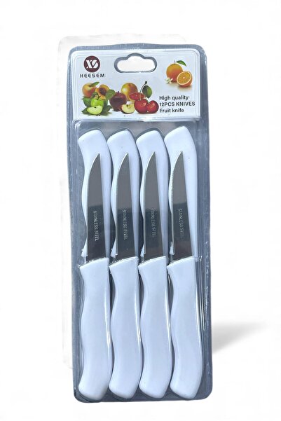 GÜZELYÜZ AVM 12 Adet Meyve ve Sebze Bıçağı Beyaz