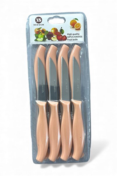 GÜZELYÜZ AVM 12 Adet Meyve ve Sebze Bıçağı Pudra Renk
