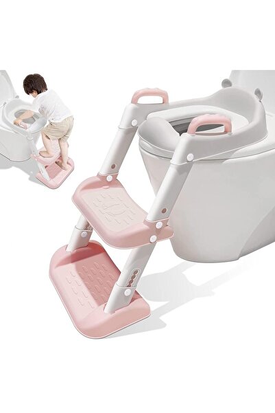 Arabest Toilet Training Seat, Potty Training Toilet with Pedal Stool Ladder, Foldable Toddler Toilet Seat
