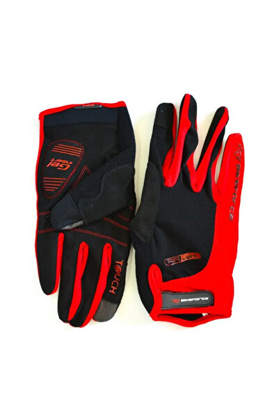 BikeForce Gloves Trail red-black L