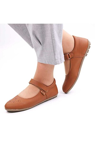 tino Pantofi usori si comozi , de dama , din piele naturala 3199-COGNAC