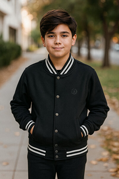 ADA YILDIZ KİDS Boy's Buttoned White Detailed Cardigan 6-15 Years