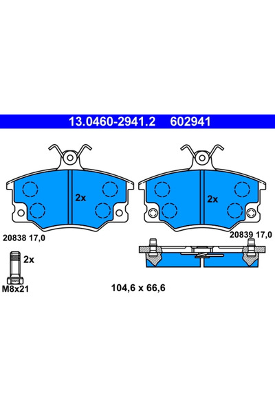 Ate Set Placute Frana Frana Disc Autobianchi Y10 Fiat Argenta/Panda/Regata We...