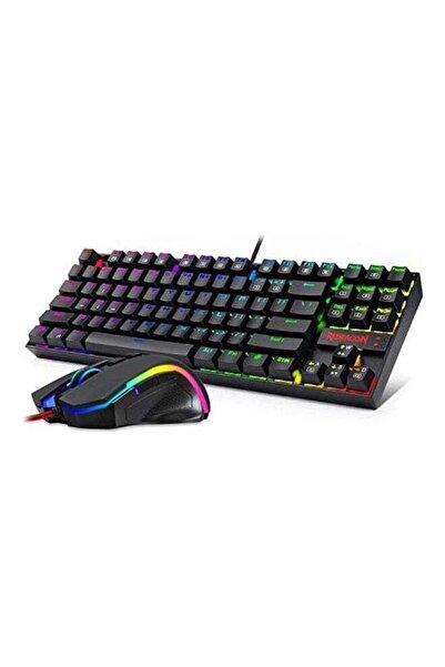 REDRAGON لوحة مفاتيح الألعاب الميكانيكية K552 RGB بمفاتيح زرقاء ومجموعة ماوس M607 RGB