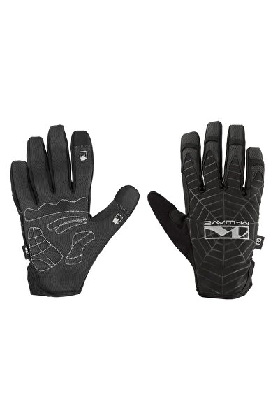 M-wave Mănuși cu degete întregi, model pânză de păianjen, negre (L)