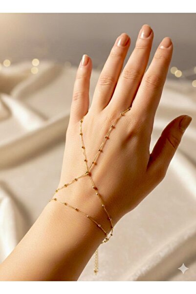 Çağla Accessories Topçuk Detaylı Çelik Şahmeran Bileklik