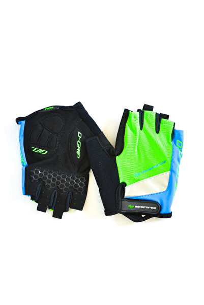 BikeForce mănuși M albastru-negru cu lumini