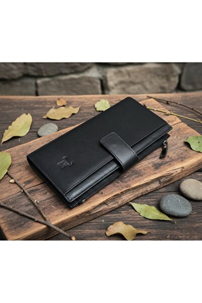 PASSTELL %100 Hakiki Deri Unisex Telefon,Para Koymalı Cüzdan