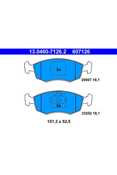 Ate Комплект накладки дискови спирачки Fiat Albea/Palio/Punto