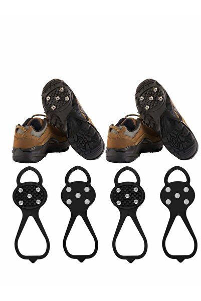 Generic 2 Pairs Non-Slip Gripper Spikes Claw Universal Ice Shoe Spikes with 5-Tooth Steel Nails