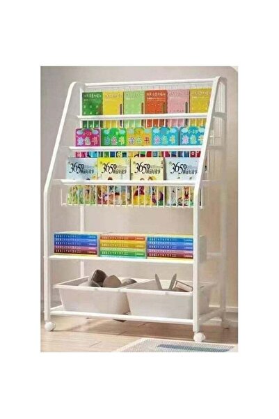 BLOOMING TIME رف كتب للأطفال - منظم رفوف كتب للأطفال - مصنوع من الحديد، مع صن...