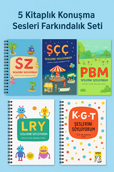 Mirket Yayınları Konuşma Sesleri Farkındalık Seti 5 KİTAP KGTD/LRY/PBM/ŞÇC/SZ...