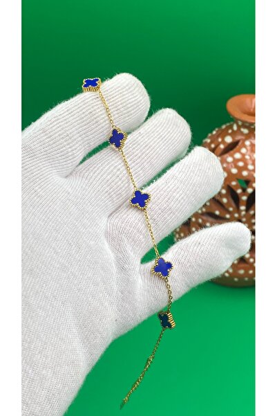 charmove ile kendinizi şımartın Gold Renk Yonca Desenli Minimal Bileklik