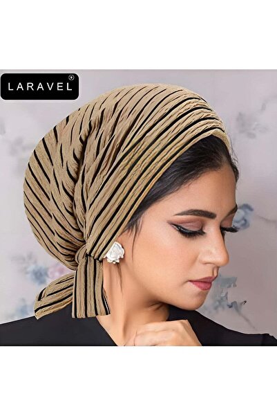 Laravel Striped Muslim long-tail elegant fashion Muslim Elastic turban hat ch...