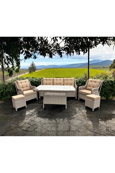 FYAQA HOME Vera Bahçe Takımı - Balkon Takımı 3+1+1