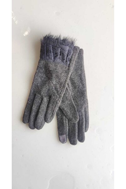 Malinka Mănuși de iarnă pentru femei Lux Burgundy Grey compatibile cu ecranul...