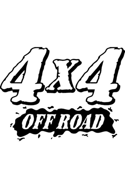 stickerino Autocolant decorativ auto, 4x4 off road, 30x22 cm, negru
